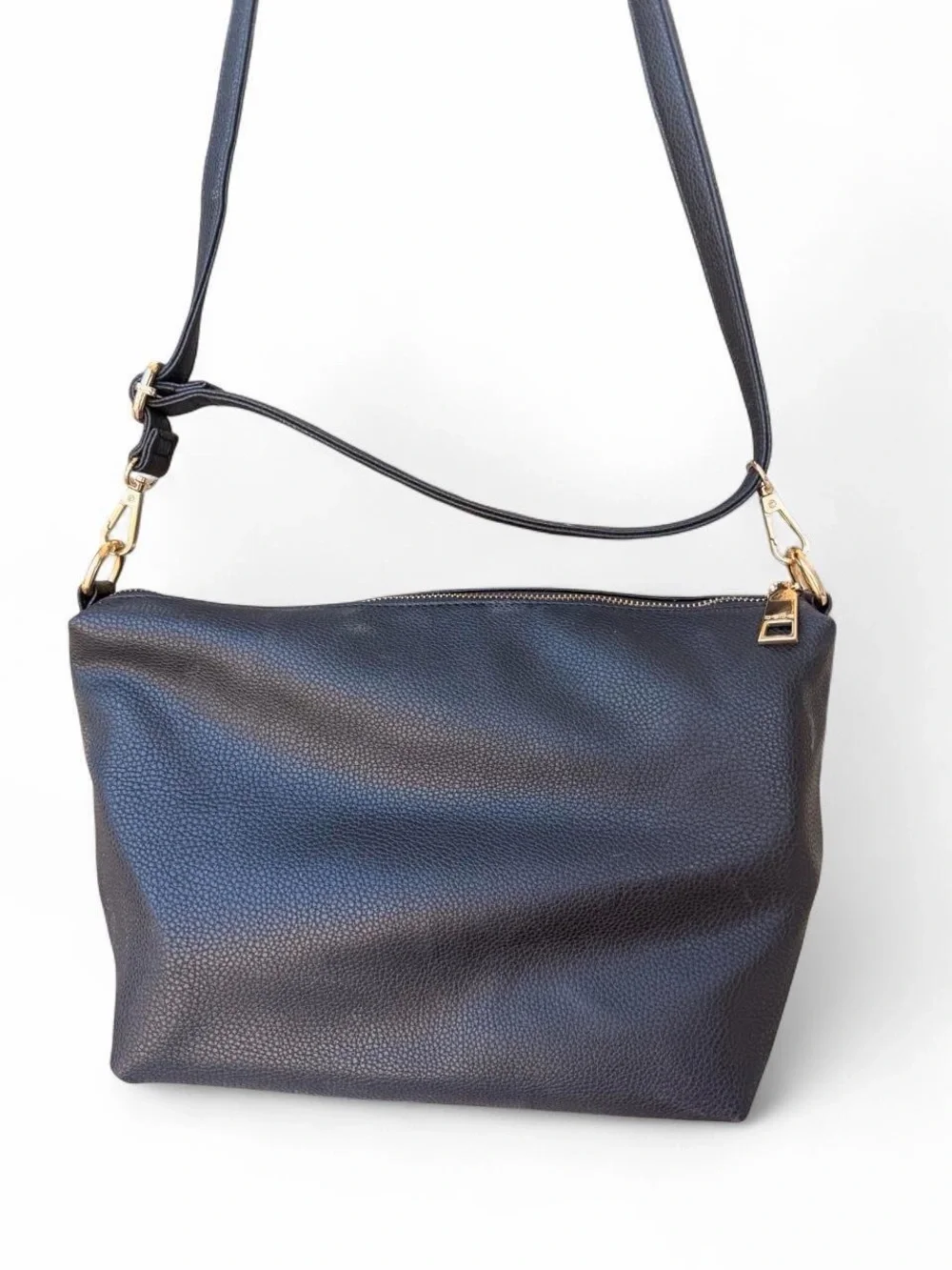 bebe Black Pebbled Hobo Shoulder Bag